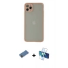 MARSİLYAN™- iPhone 12 Pro Max Kılıf Ahenk Çizgi Serisi - Siyah 3D Antistatik Cam Ekran Koruyucu + Shine Kamera Lens Koruma Cam - GD