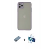 MARSİLYAN™- iPhone 12 Pro Max Kılıf Ahenk Çizgi Serisi - Siyah 3D Antistatik Cam Ekran Koruyucu + Shine Kamera Lens Koruma Cam - GI