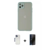 MARSİLYAN™- iPhone 12 Pro Max Kılıf Ahenk Çizgi Serisi - Siyah 3D Antistatik Hayalet Cam Ekran Koruyucu + Shine Kamera Lens - LT