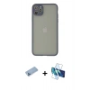 MARSİLYAN™- iPhone 12 Pro Max Kılıf Ahenk Çizgi Serisi - Siyah 3D Antistatik Seramik Nano Ekran Koruyucu + Shine Kamera Lens Koruma Cam - MI
