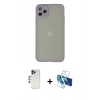 MARSİLYAN™- iPhone 12 Pro Max Kılıf Ahenk Çizgi Serisi - Siyah 3D Antistatik Seramik Nano Ekran Koruyucu + Shine Kamera Lens - LT
