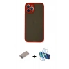 MARSİLYAN™- iPhone 12 Pro Max Kılıf Ahenk Çizgi Serisi - Siyah 3D Antistatik Seramik Nano Ekran Koruyucu + Shine Kamera Lens Koruma Cam - SABE