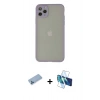 MARSİLYAN™- iPhone 12 Pro Max Kılıf Ahenk Çizgi Serisi - Siyah 3D Antistatik Seramik Nano Ekran Koruyucu + Shine Kamera Lens Koruma Cam - MI