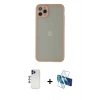 MARSİLYAN™- iPhone 12 Pro Max Kılıf Ahenk Çizgi Serisi - Siyah 3D Antistatik Seramik Nano Ekran Koruyucu + Shine Kamera Lens - LT