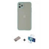 MARSİLYAN™- iPhone 12 Pro Max Kılıf Ahenk Çizgi Serisi - Siyah 3D Antistatik Seramik Nano Ekran Koruyucu + Shine Kamera Lens Koruma Cam - SABE