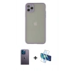MARSİLYAN™- iPhone 12 Pro Max Kılıf Ahenk Çizgi Serisi - Siyah 3D Antistatik Seramik Nano Ekran Koruyucu + Neon Fosforlu Kamera Lens - MI