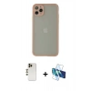 MARSİLYAN™- iPhone 12 Pro Max Kılıf Ahenk Çizgi Serisi - Siyah 3D Antistatik Seramik Nano Ekran Koruyucu + Shine Kamera Lens - GD