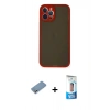MARSİLYAN™- iPhone 12 Pro Max Kılıf Ahenk Çizgi Serisi - Siyah 5D Eko Cam Ekran Koruyucu + Shine Kamera Lens Koruma Cam - GS