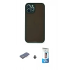 MARSİLYAN™- iPhone 12 Pro Max Kılıf Ahenk Çizgi Serisi - Siyah 5D Eko Cam Ekran Koruyucu + Renkli Kamera Lens Koruma Cam - MI