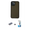 MARSİLYAN™- iPhone 12 Pro Max Kılıf Ahenk Çizgi Serisi - Siyah 5D Eko Cam Ekran Koruyucu + Renkli Kamera Lens Koruma Cam - SI