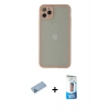 MARSİLYAN™- iPhone 12 Pro Max Kılıf Ahenk Çizgi Serisi - Siyah 5D Eko Cam Ekran Koruyucu + Shine Kamera Lens Koruma Cam - MI