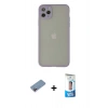 MARSİLYAN™- iPhone 12 Pro Max Kılıf Ahenk Çizgi Serisi - Siyah 5D Eko Cam Ekran Koruyucu + Shine Kamera Lens Koruma Cam - PE