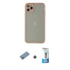 MARSİLYAN™- iPhone 12 Pro Max Kılıf Ahenk Çizgi Serisi - Siyah 5D Eko Cam Ekran Koruyucu + Shine Kamera Lens Koruma Cam - PE
