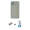 MARSİLYAN™- iPhone 12 Pro Max Kılıf Ahenk Çizgi Serisi - Siyah 5D Eko Cam Ekran Koruyucu + Shine Kamera Lens Koruma Cam - SABE