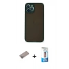 MARSİLYAN™- iPhone 12 Pro Max Kılıf Ahenk Çizgi Serisi - Siyah 5D Eko Cam Ekran Koruyucu + Shine Kamera Lens Koruma Cam - SABE