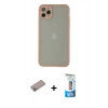 MARSİLYAN™- iPhone 12 Pro Max Kılıf Ahenk Çizgi Serisi - Siyah 5D Eko Cam Ekran Koruyucu + Shine Kamera Lens Koruma Cam - SABE