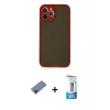 MARSİLYAN™- iPhone 12 Pro Max Kılıf Ahenk Çizgi Serisi - Siyah 5D Eko Cam Ekran Koruyucu + Shine Kamera Lens Koruma Cam - SH