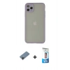 MARSİLYAN™- iPhone 12 Pro Max Kılıf Ahenk Çizgi Serisi - Siyah 5D Eko Cam Ekran Koruyucu + Shine Kamera Lens Koruma Cam - SH