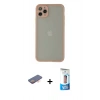 MARSİLYAN™- iPhone 12 Pro Max Kılıf Ahenk Çizgi Serisi - Siyah 5D Eko Cam Ekran Koruyucu + Renkli Kamera Lens Koruma Cam - TU