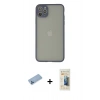 MARSİLYAN™- iPhone 12 Pro Max Kılıf Ahenk Çizgi Serisi - Siyah 6D Mat Seramik Hayalet Nano Ekran Koruyucu + Shine Kamera Lens Koruma Cam - MI