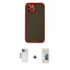 MARSİLYAN™- iPhone 12 Pro Max Kılıf Ahenk Çizgi Serisi - Siyah 6D Mat Seramik Hayalet Nano Ekran Koruyucu + Shine Kamera Lens - LT
