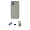 MARSİLYAN™- iPhone 12 Pro Max Kılıf Ahenk Çizgi Serisi - Siyah 6D Mat Seramik Hayalet Nano Ekran Koruyucu + Shine Kamera Lens Koruma Cam - SH