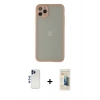 MARSİLYAN™- iPhone 12 Pro Max Kılıf Ahenk Çizgi Serisi - Siyah 6D Mat Seramik Hayalet Nano Ekran Koruyucu + Shine Kamera Lens - LT