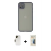 MARSİLYAN™- iPhone 12 Pro Max Kılıf Ahenk Çizgi Serisi - Siyah 6D Mat Seramik Hayalet Nano Ekran Koruyucu + Shine Kamera Lens - GD