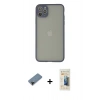 MARSİLYAN™- iPhone 12 Pro Max Kılıf Ahenk Çizgi Serisi - Siyah 6D Mat Seramik Hayalet Nano Ekran Koruyucu + Shine Kamera Lens Koruma Cam - SH