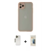MARSİLYAN™- iPhone 12 Pro Max Kılıf Ahenk Çizgi Serisi - Siyah 6D Mat Seramik Hayalet Nano Ekran Koruyucu + Shine Kamera Lens - GD