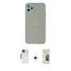 MARSİLYAN™- iPhone 12 Pro Max Kılıf Ahenk Çizgi Serisi - Siyah 6D Mat Seramik Hayalet Nano Ekran Koruyucu + Shine Kamera Lens - GD
