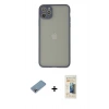 MARSİLYAN™- iPhone 12 Pro Max Kılıf Ahenk Çizgi Serisi - Siyah 6D Mat Seramik Hayalet Nano Ekran Koruyucu + Shine Kamera Lens Koruma Cam - GI