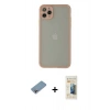 MARSİLYAN™- iPhone 12 Pro Max Kılıf Ahenk Çizgi Serisi - Siyah 6D Mat Seramik Hayalet Nano Ekran Koruyucu + Shine Kamera Lens Koruma Cam - GI