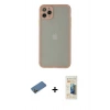 MARSİLYAN™- iPhone 12 Pro Max Kılıf Ahenk Çizgi Serisi - Siyah 6D Mat Seramik Hayalet Nano Ekran Koruyucu + Shine Kamera Lens Koruma Cam - GD
