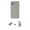 MARSİLYAN™- iPhone 12 Pro Max Kılıf Ahenk Çizgi Serisi - Siyah 6D Mat Seramik Hayalet Nano Ekran Koruyucu + Shine Kamera Lens Koruma Cam - GI