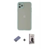 MARSİLYAN™- iPhone 12 Pro Max Kılıf Ahenk Çizgi Serisi - Siyah Bilvis Hayalet Cam Ekran Koruyucu + Gold Metal Kamera Lens Koruma Cam