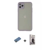 MARSİLYAN™- iPhone 12 Pro Max Kılıf Ahenk Çizgi Serisi - Siyah Bilvis Hayalet Cam Ekran Koruyucu + Shine Kamera Lens Koruma Cam - GD