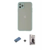 MARSİLYAN™- iPhone 12 Pro Max Kılıf Ahenk Çizgi Serisi - Siyah Bilvis Hayalet Cam Ekran Koruyucu + Shine Kamera Lens Koruma Cam - GD
