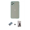 MARSİLYAN™- iPhone 12 Pro Max Kılıf Ahenk Çizgi Serisi - Siyah Bilvis Hayalet Cam Ekran Koruyucu + Metal Kamera Lens Koruma Cam - KI