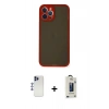 MARSİLYAN™- iPhone 12 Pro Max Kılıf Ahenk Çizgi Serisi - Siyah Bilvis Hayalet Cam Ekran Koruyucu + Shine Kamera Lens - LT