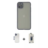 MARSİLYAN™- iPhone 12 Pro Max Kılıf Ahenk Çizgi Serisi - Siyah Bilvis Hayalet Cam Ekran Koruyucu + Shine Kamera Lens - LT