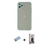 MARSİLYAN™- iPhone 12 Pro Max Kılıf Ahenk Çizgi Serisi - Siyah Bilvis Hayalet Cam Ekran Koruyucu + Shine Kamera Lens Koruma Cam - MI