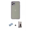 MARSİLYAN™- iPhone 12 Pro Max Kılıf Ahenk Çizgi Serisi - Siyah Bilvis Hayalet Cam Ekran Koruyucu + Shine Kamera Lens Koruma Cam - MI