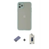 MARSİLYAN™- iPhone 12 Pro Max Kılıf Ahenk Çizgi Serisi - Siyah Bilvis Hayalet Cam Ekran Koruyucu + Metal Kamera Lens Koruma Cam - GD