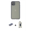 MARSİLYAN™- iPhone 12 Pro Max Kılıf Ahenk Çizgi Serisi - Siyah Bilvis Hayalet Cam Ekran Koruyucu + Renkli Kamera Lens Koruma Cam - MI