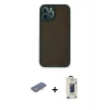 MARSİLYAN™- iPhone 12 Pro Max Kılıf Ahenk Çizgi Serisi - Siyah Bilvis Hayalet Cam Ekran Koruyucu + Renkli Kamera Lens Koruma Cam - MI