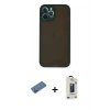 MARSİLYAN™- iPhone 12 Pro Max Kılıf Ahenk Çizgi Serisi - Siyah Bilvis Hayalet Cam Ekran Koruyucu + Shine Kamera Lens Koruma Cam - GD