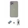MARSİLYAN™- iPhone 12 Pro Max Kılıf Ahenk Çizgi Serisi - Siyah Bilvis Hayalet Cam Ekran Koruyucu + Shine Kamera Lens Koruma Cam - SH