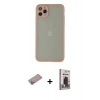 MARSİLYAN™- iPhone 12 Pro Max Kılıf Ahenk Çizgi Serisi - Siyah Bilvis Hayalet Cam Ekran Koruyucu + Shine Kamera Lens Koruma Cam - SABE