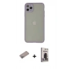 MARSİLYAN™- iPhone 12 Pro Max Kılıf Ahenk Çizgi Serisi - Siyah Bilvis Hayalet Cam Ekran Koruyucu + Shine Kamera Lens Koruma Cam - SABE